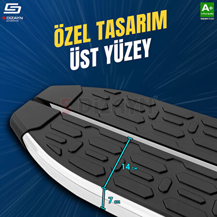 S-Dizayn VW Transporter T6 Uzun Şase Evo Aluminyum Yan Basamak 253 Cm 2015-2019 A+ Kalite