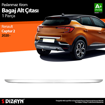 S-Dizayn Renault Captur 2 Krom Bagaj Alt Çıtası 2020 Üzeri