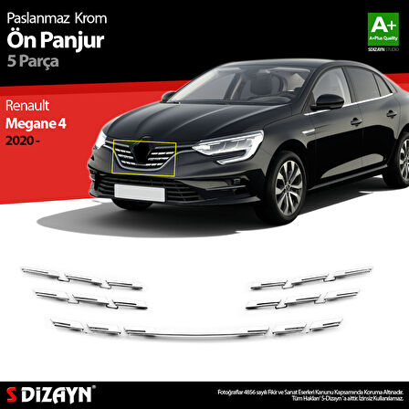 S-Dizayn Renault Megane 4 Krom Ön Panjur 5 Prç. 2020 Üzeri