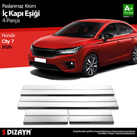 S-Dizayn Honda City Krom İç Kapı Eşiği 4 Prç. 2020 Üzeri