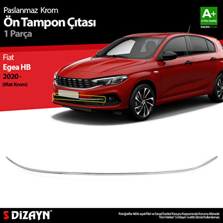 S-Dizayn Fiat Egea HB Krom Ön Tampon Çıtası 2020 Üzeri (Mat Krom)