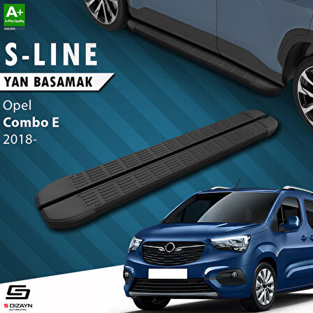 S-Dizayn Opel Combo E Uzun Şase S-Line Siyah Yan Basamak 213 Cm 2018 Üzeri A+ Kalite