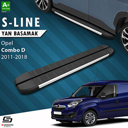 S-Dizayn Opel Combo D Uzun Şase S-Line Aluminyum Yan Basamak 223 Cm 2011-2018 A+ Kalite