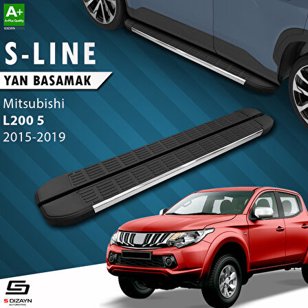 S-Dizayn Mitsubishi L200 5 S-Line Krom Yan Basamak 193 Cm 2015-2019 A+ Kalite