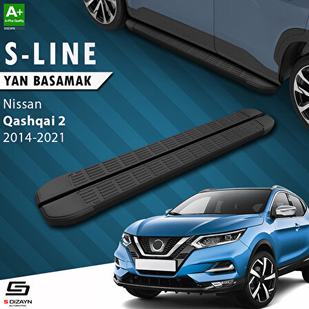 S-Dizayn Nissan Qashqai 2 S-Line Siyah Yan Basamak 173 Cm 2014-2021 A+ Kalite