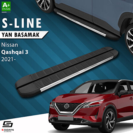 S-Dizayn Nissan Qashqai 3 S-Line Krom Yan Basamak 173 Cm 2021 Üzeri A+ Kalite