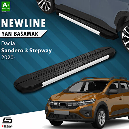 S-Dizayn Dacia Sandero 3 Stepway NewLine Aluminyum Yan Basamak 183 Cm 2020 Üzeri A+ Kalite