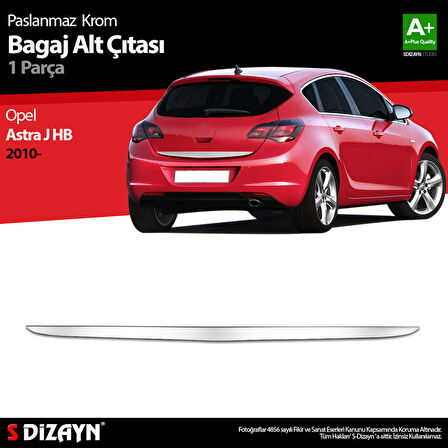 S-Dizayn Opel Astra J HB Krom Bagaj Alt Çıta 2010-2015