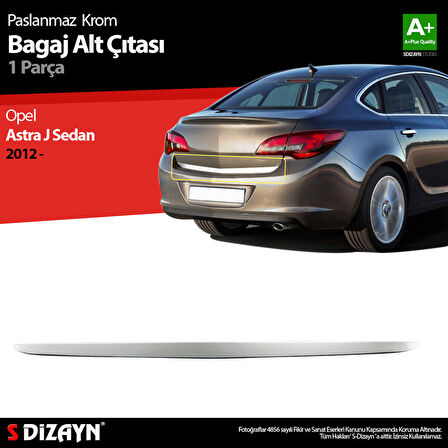 S-Dizayn Opel Astra J SD Krom Bagaj Alt Çıtası 2012-2020