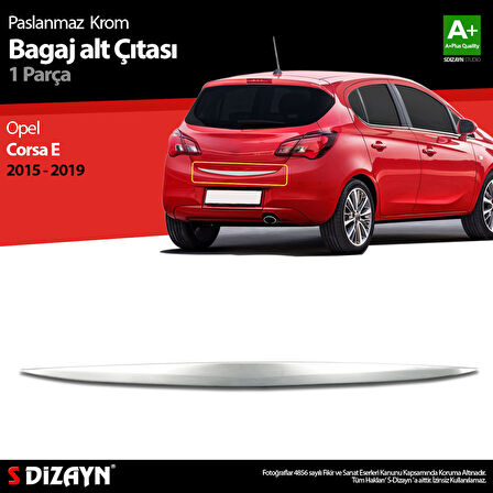 S-Dizayn Opel Corsa E Krom Bagaj Alt Çıtası 2015-2019