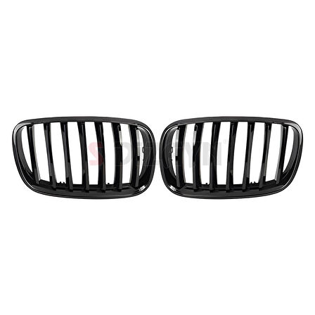 S-Dizayn Bmw X5 E70/E71/E72 Ön Panjur Böbrek Parlak Siyah Piano Black Düz Model 2007-2013