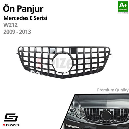 S-Dizayn Mercedes E-Class W212 Ön Panjur Parlak Siyah Piano Black GTR Model 2009-2013