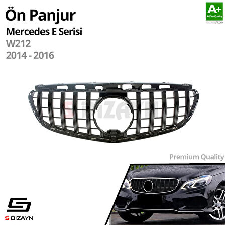 S-Dizayn Mercedes E-Class W212 Ön Panjur Parlak Siyah Piano Black GTR Model 2014-2016