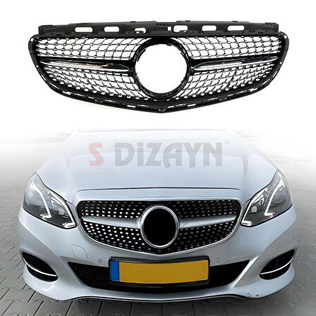 S-Dizayn Mercedes E-Class W212 Ön Panjur Parlak Siyah Piano Black Diamond Model 2014-2016