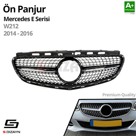 S-Dizayn Mercedes E-Class W212 Ön Panjur Parlak Siyah Piano Black Diamond Model 2014-2016