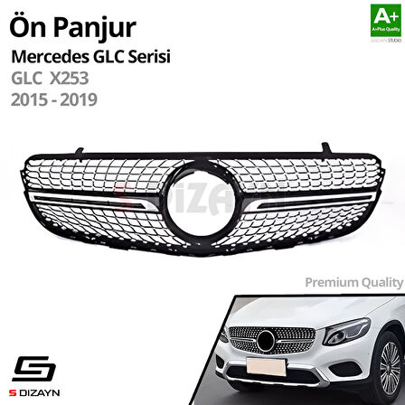 S-Dizayn Mercedes GLC X253 Ön Panjur Parlak Siyah Piano Black Diamond Model 2015-2019