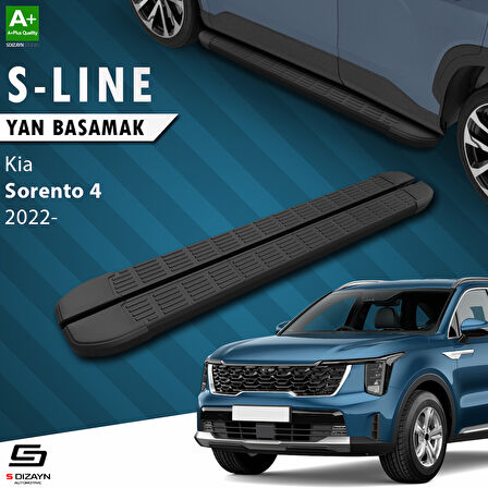 S-Dizayn Kia Sorento 4 S-Line Siyah Yan Basamak 183 Cm 2022 Üzeri A+ Kalite