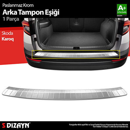 S-Dizayn Skoda Karoq Krom Arka Tampon Eşiği 2017 Üzeri