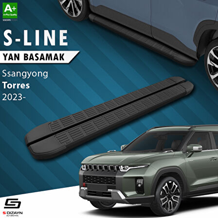 S-Dizayn Ssangyong Torres S-Line Siyah Yan Basamak 183 Cm 2023 Üzeri A+ Kalite