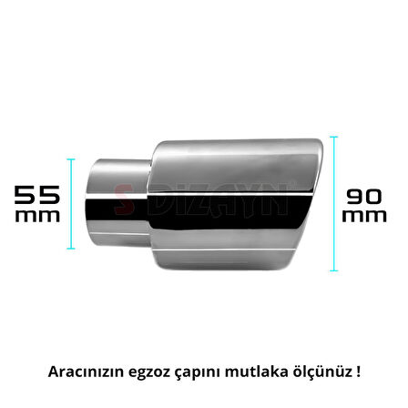 S-Dizayn Dacia Duster 2 Krom Egzoz Ucu Vidalı 55mm Çap 2018-2023