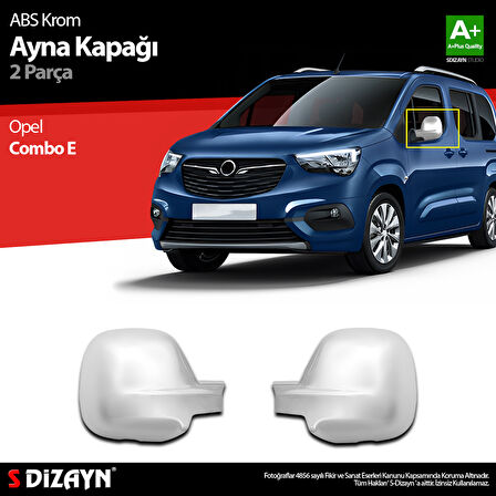 S-Dizayn Opel Combo E ABS Krom Ayna Kapağı 2 Prç 2019-2023