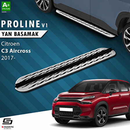 S-Dizayn Citroen C3 Aircross OEM Still Pro V2 Aluminyum Yan Basamak 183 Cm 2017 Üzeri A+ Kalite