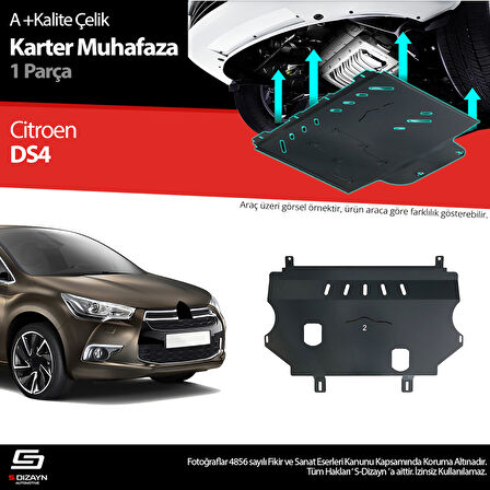 S-Dizayn Citroen DS4 Çelik Karter Muhafaza Koruma 2010-2021 A+ Kalite