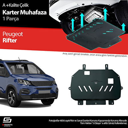 S-Dizayn Peugeot Partner Rifter Çelik Karter Muhafaza Koruma 2019 Üzeri A+ Kalite