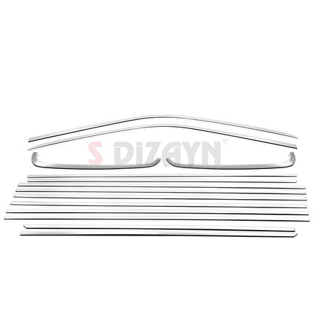 S-Dizayn VW Transporter T5 Kısa Şase Krom Cam Çerçeve Seti 2003-2015 Tek Sürgü A+ Kalite