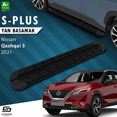 S-Dizayn Nissan Qashqai 3 S-Plus Siyah Yan Basamak 173 Cm Etekli 2021 Üzeri A+ Kalite