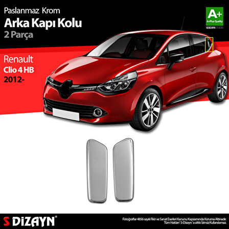 S-Dizayn Renault Clio 4 HB Krom Arka Kapı Kolu 2 Prç. 2012-2019