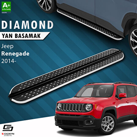 S-Dizayn Jeep Renegade Diamond Krom Yan Basamak 173 Cm 2014 Üzeri A+ Kalite