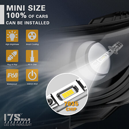 Led far ampulü 80W 11000LM H1 12-30V / LAAM933