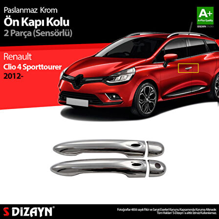 S-Dizayn Renault Clio 4 Sporttourer Krom Kapı Kolu 2 Kapı Sensörlü 2012-2019