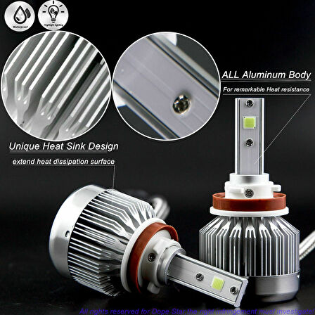 Space Led Far Ampulü H11-3500LMX2-30W-12V Buz Mavisi / LAAM705