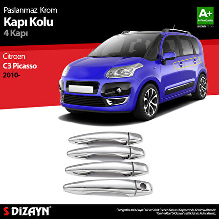 S-Dizayn Citroen C3 Picasso Krom Kapı Kolu 4 Kapı 2010-2017