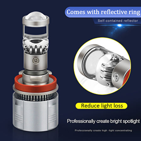 Premium led far ampulü çift lensli h11 / LAAM958-2