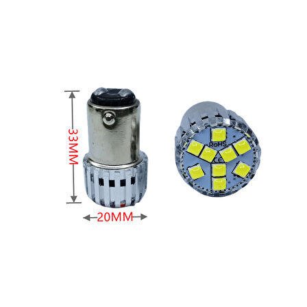 1157 Dekoratif led ampul çift duy beyaz 12V 4W canbus / LAAM952
