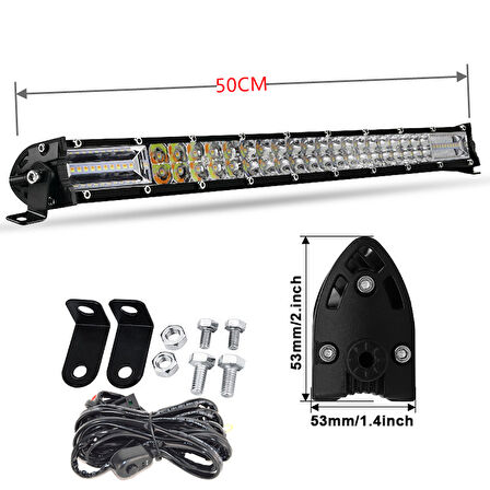 Space Offroad sis lambası 50cm beyaz-amber flaşlı 180w 12-30v / LASS315-2