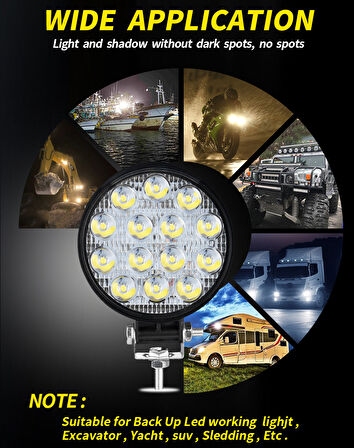 Space Çalışma lambası 10,8 x12cm yuvarlak 15ed 45w 12-32v adet / LASS308-1