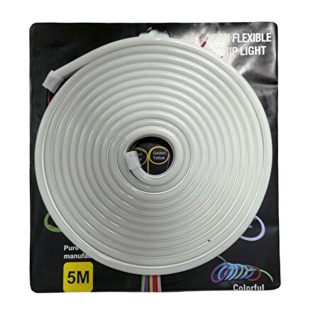 Neon şerit led 24v 8x16 mm 5 metre kesilebilir bağlantı aparatlı beyaz / LAAM437