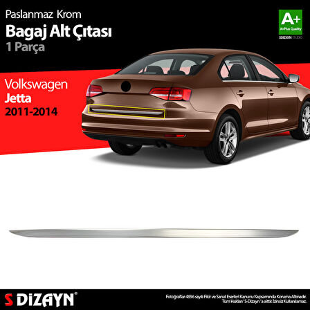 S-Dizayn VW Jetta Krom Bagaj Alt Çıta 2011-2014