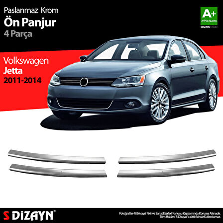 S-Dizayn VW Jetta Krom Ön Panjur 4 Prç. 2011-2014