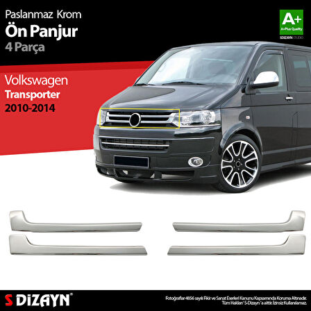 S-Dizayn VW T5 Transporter Krom Ön Panjur 4 Prç 2010-2015