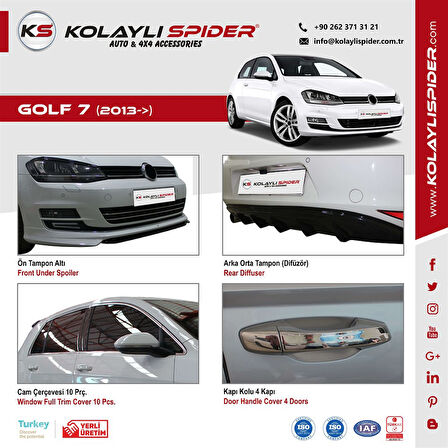 VW Golf 7 Arka Orta Tampon (Difüzör) Fiber 2013 ve Sonrası