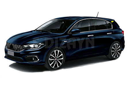 S-Dizayn Fiat Egea HB Krom Cam Üst Çıtası 4 Prç. 2015-2020