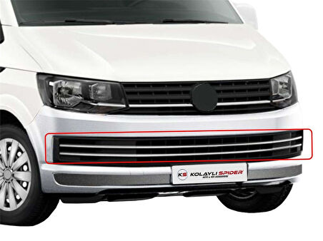 VW Transporter T6 Ön Tampon Çıtası 6 Prç Krom 2015 ve Sonrası
