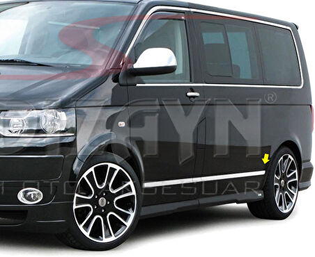 S-Dizayn VW T6 Transporter Krom Yan Kapı Çıtası 7 Prç. (U.Şasi) 2015-2019