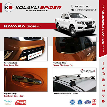 Nissan Navara Kapı Kolu 4 Kapı Krom 2016 ve Sonrası