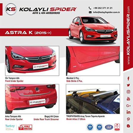 Opel Astra K Cam Üst Çıtası 8 Prç Krom 2015 ve Sonrası